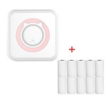 Impresora térmica de etiquetas fotográficas sin tinta Bluetooth C15 Mini Student, Pink+10 Paper