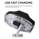 Luz de advertencia para casco, luz trasera de bicicleta, luz colorida recargable de 60 lúmenes, BF-911 - Imagen 4