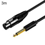 JINGHUA 6,5 macho a hembra Cable de Audio XLR 6,35 mezclador de micrófono equilibrado de tres núcleos, 3m