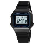 SKMEI 1698 Reloj digital luminoso con hebilla cuadrada deportiva multifuncional resistente al agua hasta 50 m
