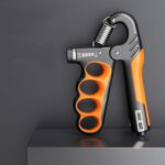 Ejercitador de músculos de brazo fortalecedor de agarre de mano ajustable de 5-100kg, Electronic Counter Orange