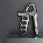 Ejercitador de músculos de brazo fortalecedor de agarre de mano ajustable de 5-100kg, Electronic Counter Gray