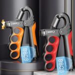 Ejercitador de músculos de brazo fortalecedor de agarre de mano ajustable de 5-100kg, Electronic Counter Orange - Imagen 2