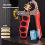 Ejercitador de músculos de brazo fortalecedor de agarre de mano ajustable de 5-100kg, Electronic Counter Orange - Imagen 3