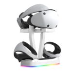 JYS-P5155 para PlayStation VR 2, Base de carga magnética con luz RGB, estante de almacenamiento para gafas VR, accesorios para juegos