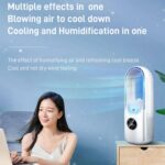 Ventilador eléctrico de humidificación sin cuchilla para escritorio, seis engranajes ajustables con función de sincronización de luz LED - Imagen 4