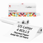 Papel térmico de secado rápido para escritura, larga duración de 10 años para impresora M832/M833/M834/M835, Phomemo 4rolls /Box Letter