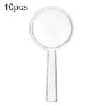 10 Uds. Lupa 3X de plástico transparente integrada de mano HD para niños lupa de juguete, 40mm