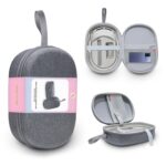 JYS-APP001 para Apple Vision Pro, bolsa de almacenamiento para auriculares, bolsa portátil antiarañazos para gafas VR, Gray Linen