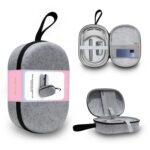 JYS-APP001 para Apple Vision Pro, bolsa de almacenamiento para auriculares, bolsa portátil antiarañazos para gafas VR, Gray Felt