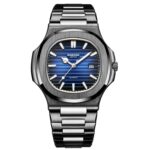 BINBOND B1885 30m Reloj de cuarzo para hombre cuadrado luminoso retro resistente al agua, White Steel-Blue, White Steel-Black, White Steel-White, White Steel-Green, Rose Gold-Blue, Rose Gold-Black, Rose Gold-White, Black Steel-Black-White...