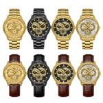 BINBOND B3030 Reloj de cuarzo resistente al agua luminoso con dragón en relieve, Full-gold Gold, Full-gold Black, Full-gold White, Black Steel-Black, White Steel-Black, White Steel-White, Brown Leather-Full-gold-Gold, Brown Leather-Full-gold-Black... - Imagen 2