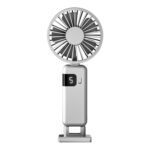 Ventilador plegable portátil con pantalla Digital, cuello colgante, silencioso, pequeño, con carga USB