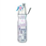 Taza de agua de refrigeración por pulverización para entrenamiento deportivo al aire libre de verano de 470ml, Dream Purple 3-layers