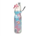 Taza de agua de refrigeración por pulverización para entrenamiento deportivo al aire libre de verano de 470ml, Flowers 3-layers