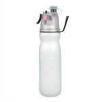 Taza de agua de refrigeración por pulverización para entrenamiento deportivo al aire libre de verano de 470ml, Pure White 2-layers