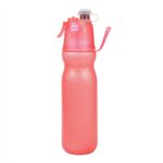 Taza de agua de refrigeración por pulverización para entrenamiento deportivo al aire libre de verano de 470ml, Pure Red 2-layers