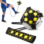 Entrenador de patadas de fútbol, ayuda para entrenamiento de fútbol en solitario con cinturón ajustable, banda de malabarismo para entrenamiento