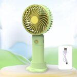 Ventilador pequeño de escritorio con carga USB, soporte portátil para teléfono celular, ventilador de mano