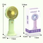 Ventilador pequeño de escritorio con carga USB, soporte portátil para teléfono celular, ventilador de mano - Imagen 3