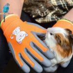 1 par de guantes TPE con dibujos animados para niños, guantes protectores antideslizantes resistentes al desgaste para hámster y loro, antiarañazos para morder, para estudiantes de jardinería, S Blue - Imagen 2