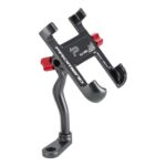 Soporte para teléfono móvil de aleación de aluminio PROMEND con ángulo ajustable y giratorio para navegación de motocicletas, SJJ-299E Rear View Mirror Titanium Color