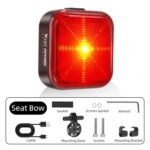 Luz trasera de advertencia para bicicleta WEST BIKING, resistente al agua y de alto brillo, para conducción nocturna - Imagen 2