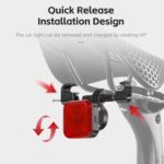Luz trasera de advertencia para bicicleta WEST BIKING, resistente al agua y de alto brillo, para conducción nocturna - Imagen 4