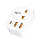 Enchufe convertidor universal 2USB + enchufe convertidor inteligente tipo C, UK Plug