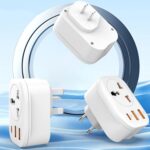 Enchufe convertidor universal 2USB + enchufe convertidor inteligente tipo C, UK Plug - Imagen 2