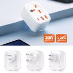 Enchufe convertidor universal 2USB + enchufe convertidor inteligente tipo C, UK Plug - Imagen 3