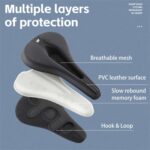 Funda de cojín de asiento suave de cuero PU con esponja gruesa para bicicleta WEST BIKING - Imagen 4