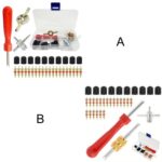 Juego de 33 herramientas de reparación e instalación de núcleos de válvulas de neumáticos de bicicletas y automóviles, A, B - Imagen 2