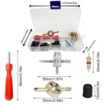 Juego de 33 herramientas de reparación e instalación de núcleos de válvulas de neumáticos de bicicletas y automóviles, A, B - Imagen 3