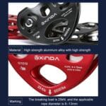 XINDA XD-Q9676 Cuerda de deslizamiento para transporte en exteriores con doble eje y polea doble - Imagen 4