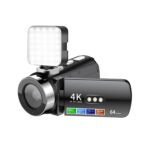 Cámara de vídeo digital con visión nocturna colorida, WiFi HD 4K, sin luz, Black + Fill Light