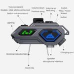 C8Pro IPX7 Waterproof Two-Person Intercom Helmet Bluetooth Headset With Flashlight, Soft and Hard Mics - Imagen 3