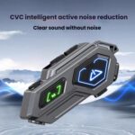 C8Pro IPX7 Waterproof Two-Person Intercom Helmet Bluetooth Headset With Flashlight, Soft and Hard Mics - Imagen 4