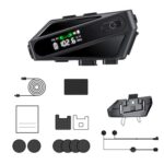 C6 IPX6 Waterproof LED Lighting Wireless Intercom Helmet Bluetooth Headset, Hard Mic