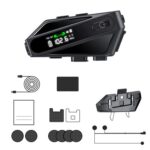 C6 IPX6 Waterproof LED Lighting Wireless Intercom Helmet Bluetooth Headset, Soft Mic