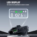 C6 IPX6 Waterproof LED Lighting Wireless Intercom Helmet Bluetooth Headset, Soft Mic - Imagen 3