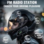 C6 IPX6 Waterproof LED Lighting Wireless Intercom Helmet Bluetooth Headset, Hard Mic - Imagen 4