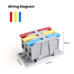 75A Quick-Press Terminal Block Wire Connector, LT-25 3 In 3 Out - Imagen 4