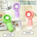 Handheld Rechargeable Fan Outdoor Camping Cooling Fan With Phone Holder Base - Imagen 4