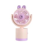 Cartoon Rabbit Desktop Fan USB Charging Handheld Fan Up And Down Adjustable Wind Direction
