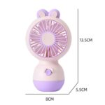 Cute Cartoon Rabbit Desktop Fan Children Summer Cool Gifts Handheld Rechargeable Fan - Imagen 3
