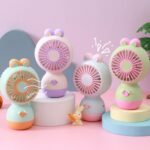 Cute Cartoon Rabbit Desktop Fan Children Summer Cool Gifts Handheld Rechargeable Fan - Imagen 4