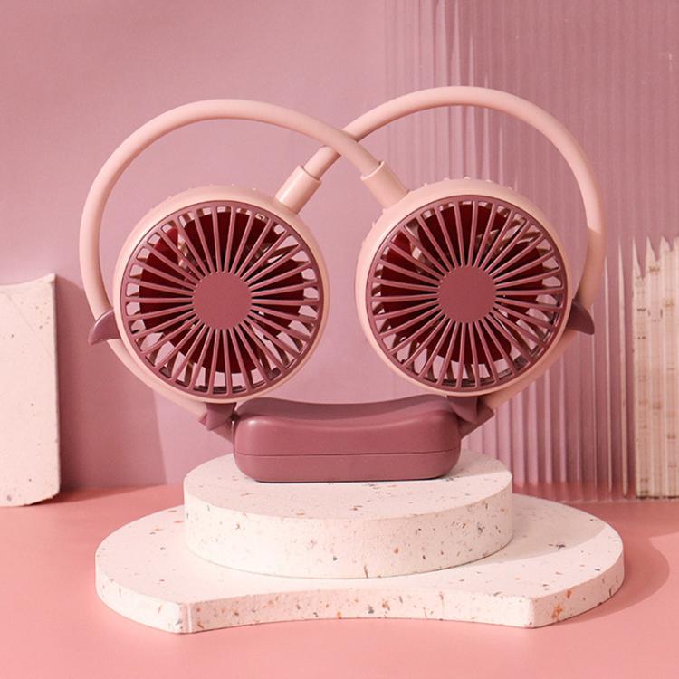 TBD0606016305.jpg Outdoor Folding Mini Neck Fan Portable USB Rechargeable Summer Gift Fan, Devil Pink Purple - Imagen 1