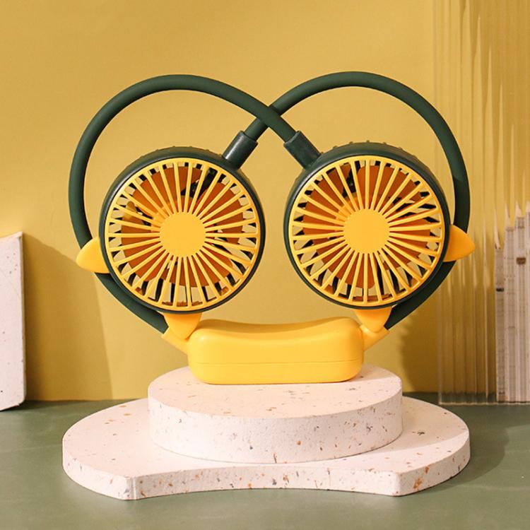TBD0606016307.jpg Outdoor Folding Mini Neck Fan Portable USB Rechargeable Summer Gift Fan, Cat Ears Green - Imagen 1