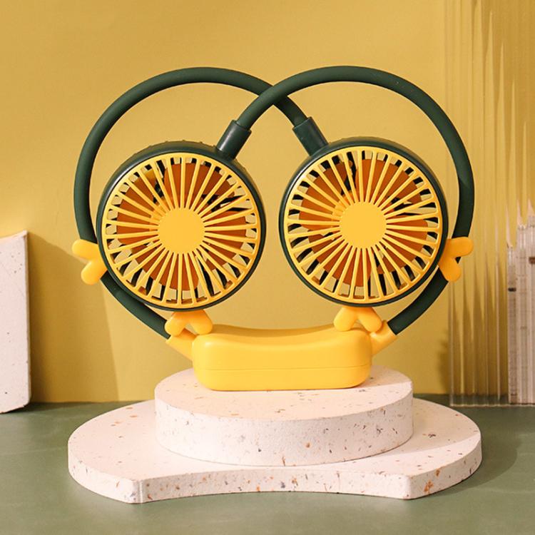 TBD0606016310.jpg Outdoor Folding Mini Neck Fan Portable USB Rechargeable Summer Gift Fan, Deer Green - Imagen 1
